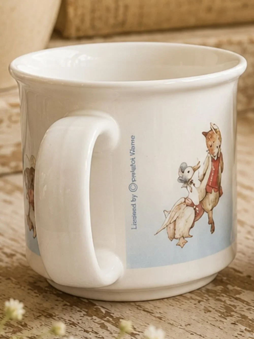 Set of 2 Vintage Beatrix Potter Collectible Storybook Illustrated Mugs